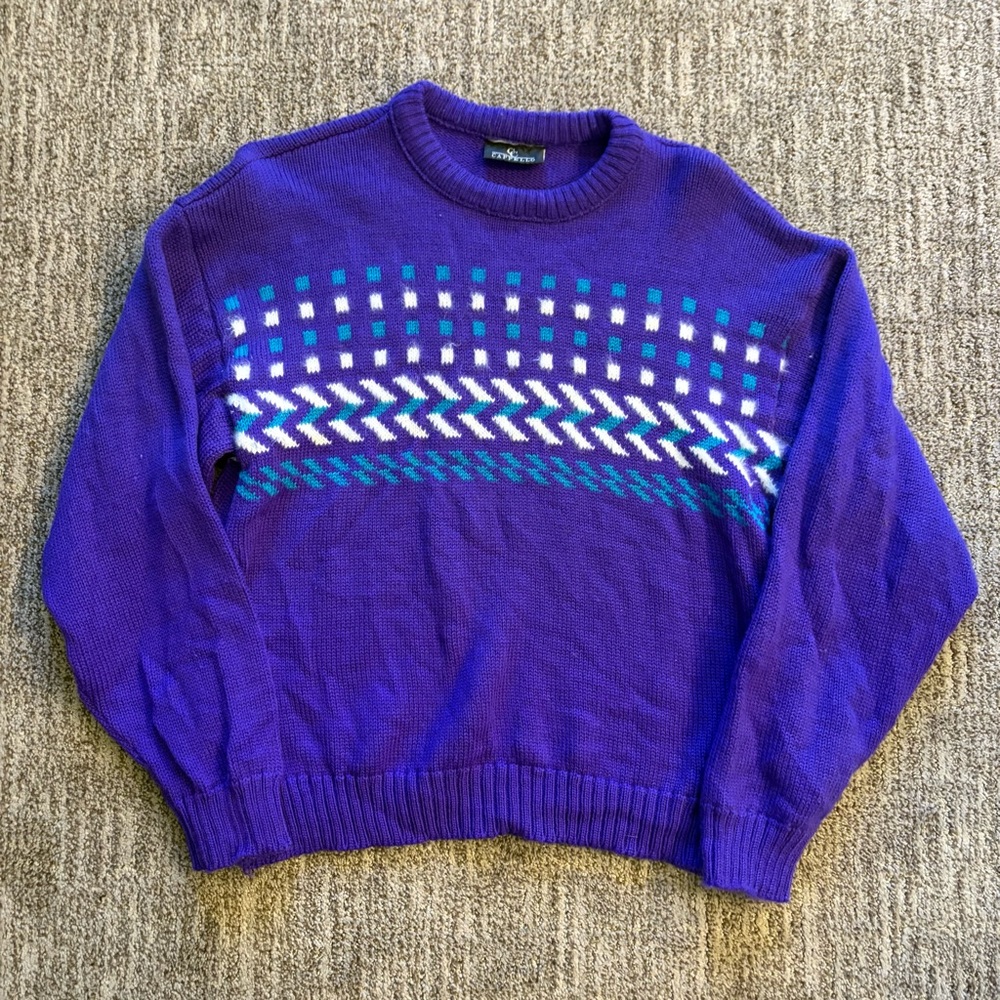 Vintage women’s 100% wool purple sweater size L/XL by Cappello